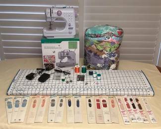 MES214 Sewing Machine, Fabric Pieces, Zippers, Notions & More!