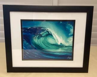 MES163 Framed Giclee Picture Of A Breaking Wave By Lynne Boyer