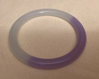 MES170 Lavender & White Jade Bangle Bracelet New