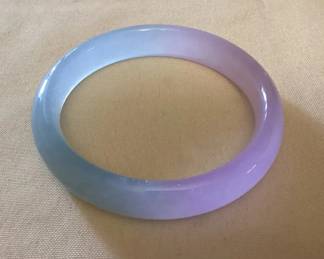 MES195 Lavender & Green Jade Bangle Bracelet New