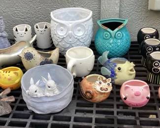 MES050 Twenty Ceramic Animal Shaped Planters & More!