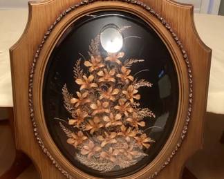 MES227 Large Flora Hawaii Gold Dipped Floral Wall Hanging