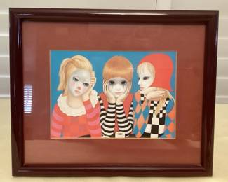MES143 Framed “Coffee Break/Harlequins” Picture By Margaret Keane