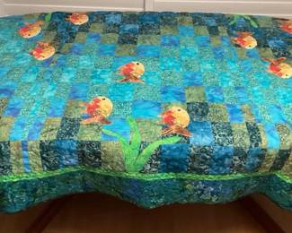 MES057 Hawaiian Patchwork Quilt “Hanauma Bay” Blanket