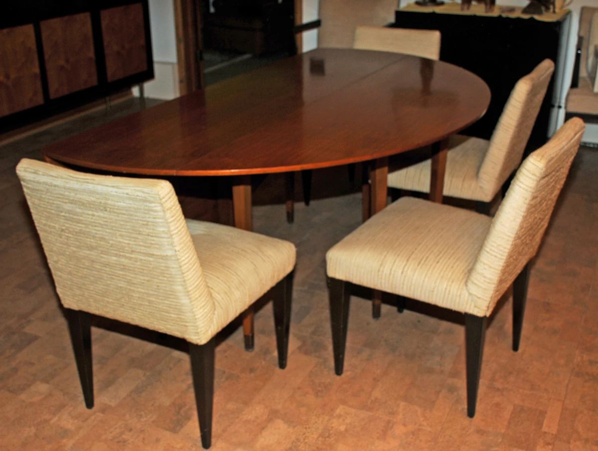 EDWARD WORMLEY FOR DUNBAR OVAL DROP-LEAF TABLE 4913