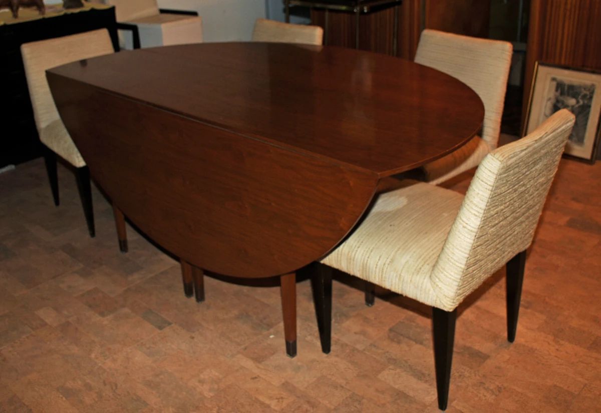 EDWARD WORMLEY FOR DUNBAR OVAL DROP-LEAF TABLE 4913 SOLD