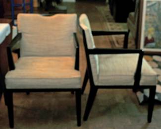 PAIR OF ARM DINING CHAIRS BY EDWARD WORMLEY FOR DUNBAR