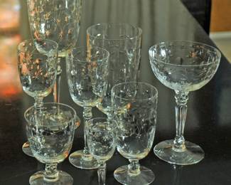 Vintage Fostoria Christina Crystal Stemware Glasses