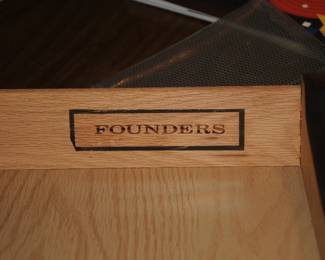 JACK CARTWRIGHT FOR FOUNDERSS WALNUT ROLLING BUFFET/BAR SERVER
