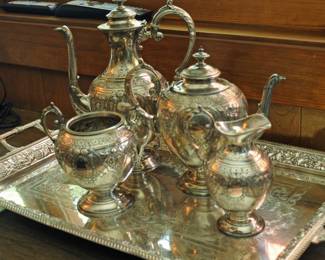 SILVER PLATE COFFEE & TEA SET
