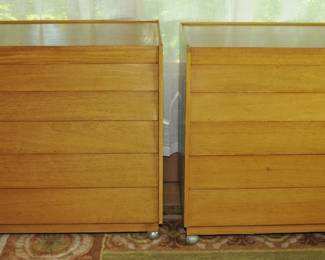 EARLY PAIR OF LOUVER DRAWER DRESSERS BY EDWARD WORMLEY FOR DUNBAR SET