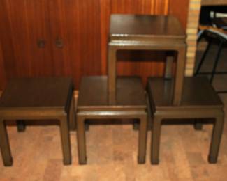 RARE4 EDWARD WORMLEY MATCHING SIDE/END TABLES MARKED DUNBAR