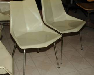 2 PAUL McCOBB ORGAMI FIBERGLASS` DINING CHAIRS