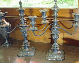 ENGLISH SILVEER PLATE PAIR OF CANDLES HOLDERS