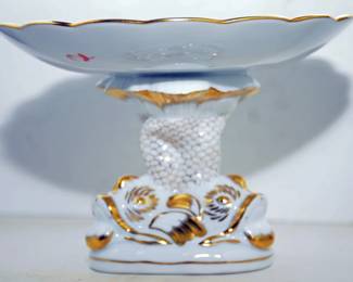 Herend Porcelain Dolphin Compote Dish