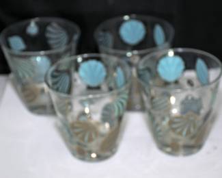 Vtg Georges Briard Cocktail Glasses 4 Low-Ball Mid-Century Modern 