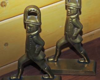 Vtg Brass Virginia Cast Metal Crafters Hessian Soldier Bookends Door Stops Se