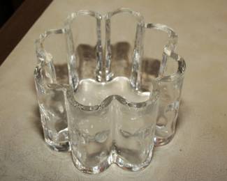 ORREFORS 8 1/2" CRYSTAL BOWL SIGNED LH LARS HELLSTENE