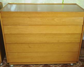 EARLY PAIR OF LOUVER DRAWER DRESSERS BY EDWARD WORMLEY FOR DUNBAR SET