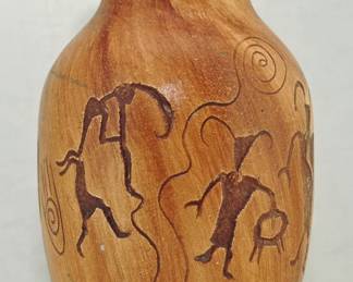 Binish Taa Navajo Etched Clay Pot Pottery Art Native American