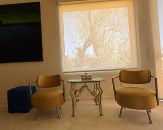 Contemporary chair set with coffee table  $300 (new $750)