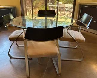 Elite Modern dining table with 4 cantilever chairs $1,500 (new $4500)