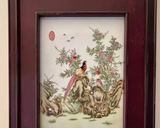 Chinese Republic Early 20th Famille Rose Porcelain Plaque $200 