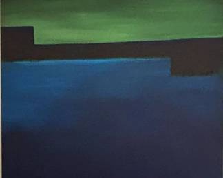 Large Scale Acrylic Sevenson Abstract Landscape with Pier $350