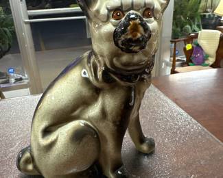Mid Century Staffordshire Style Porcelain Pug Dog, VINTAGE