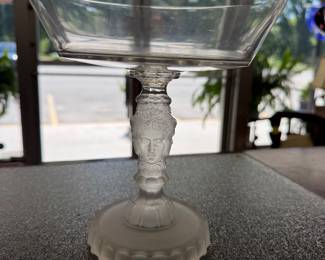 ■Duncan Miller Pressed 3 faced Compote Pedestal Bowl  circa 1890s