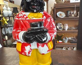 BLACK AMERICANA VINTAGE 'UNCLE MOSE' "BUTLER" CERAMIC COOKIE JAR