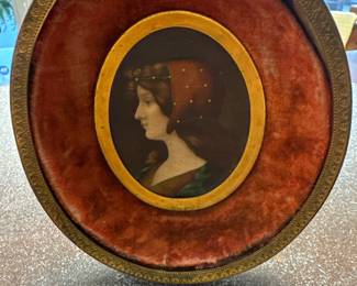 Antique miniature French pic and frame