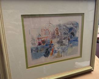 Vintage "The Carnival at Nice" Lithograph by Raoul Dufy-1948 Original Framed