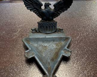 Vintage Eagle Cigar Ashtray Cast Iron Metal Triangle 5 x 4 x 3" Unique READ!