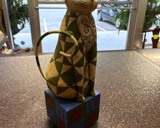 Jim Shore Heartwood Creek Felicity Green Cat Figurine Folk Art