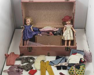 Vintage Miss Revlon Dolls, Wardrobe Trunk & Clothing Lot