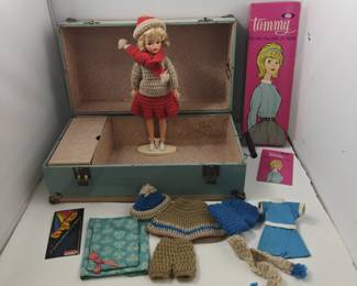 Vintage Ideal Tammy Doll No. 9000-1 with Box, Wardrobe Trunk & Clothing