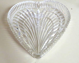 Lot 166: Waterford Heart Shaped Crystal Candy Dish 7.5"