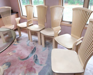 Lot 4: Six Pietro Costantini Oyster Lacquered Dining Chairs Italy