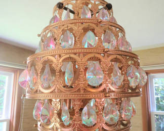 Lot 3: Loevsky & Loevsky Hollywood Regency Gold Swag Pendant Light