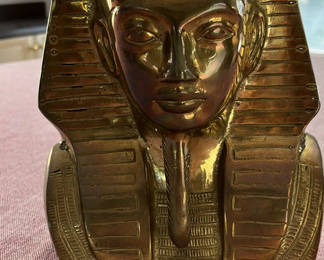 Lot 7: Egyptian King Tut Brass Bust