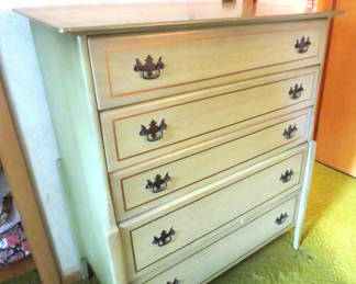 Lot 124: Heywood Wakefield Green Chest of Drawers