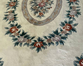 Lot 50: 6x9 Wool Aubusson Style Area Rug