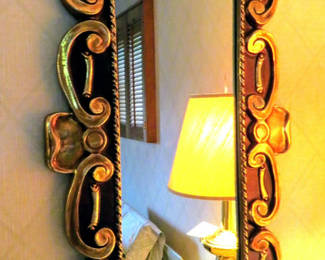 Lot 126: Hollywood Regency Gilt Wood Scroll Mirror