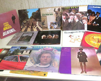 Lot 155: Rock n Roll and Soul Vinyl LP Records Beatles Earth Wind Fire
