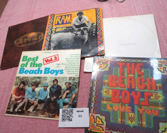 Lot 80: Classic Rock Beatles and Beach Boys Vinyl LPs