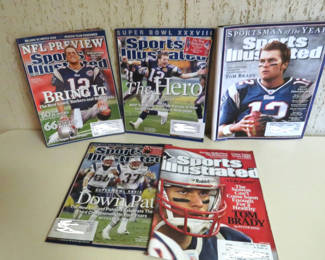 Lot 158: Terrific Tom Brady Sports Illustrated Magazines