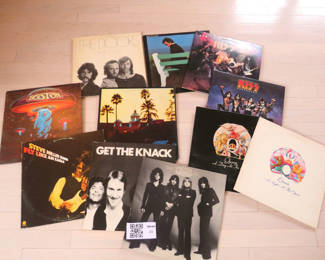 Lot 45: Classic Rock and Roll Vinyl LPs Queen Kiss Doors (3)
