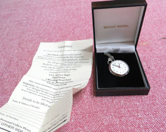 Lot 44: Mount Royal Chrome Pocket Watch in Case