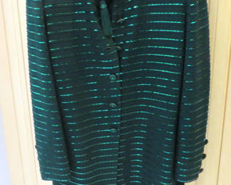 Lot 9: Vintage St. John Evening by Marie Gray Green Sequin Skirt Suit